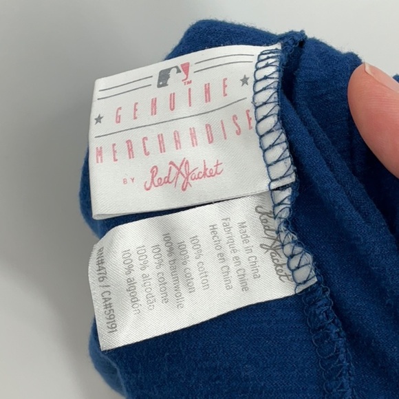 MLB New York Yankees Script Logo T-Shirt XL Navy Blue – Excellent Condition - Picture 6 of 6